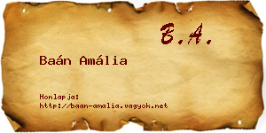 Baán Amália névjegykártya